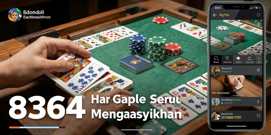 Tampilan gameplay seru Gaple dalam aplikasi 8364.