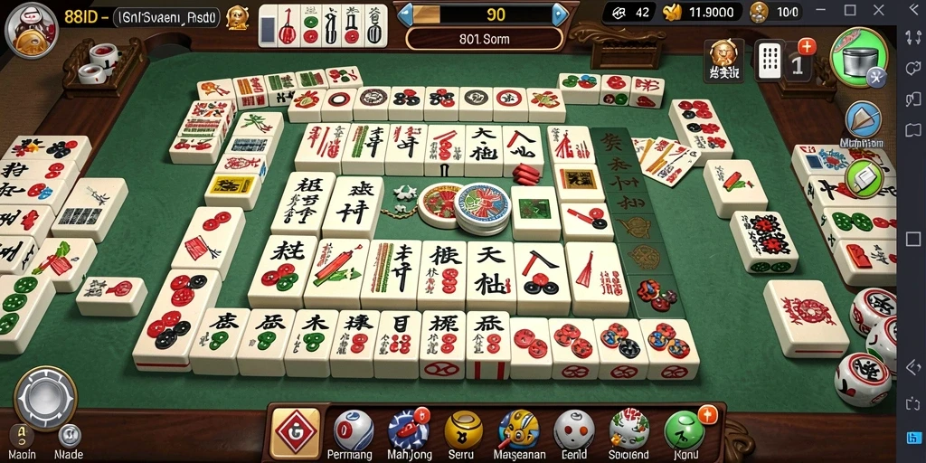Screenshot utama 88ID menampilkan gameplay Mahjong yang seru.