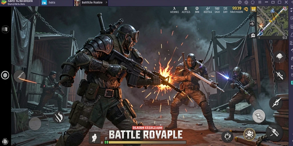 Screenshot dari gameplay Battle Royale yang mendebarkan di 9939.