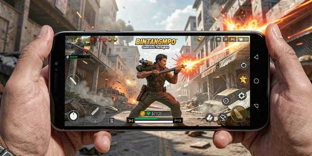 Tampilan gameplay seru dalam BINTANGMPO yang penuh aksi.