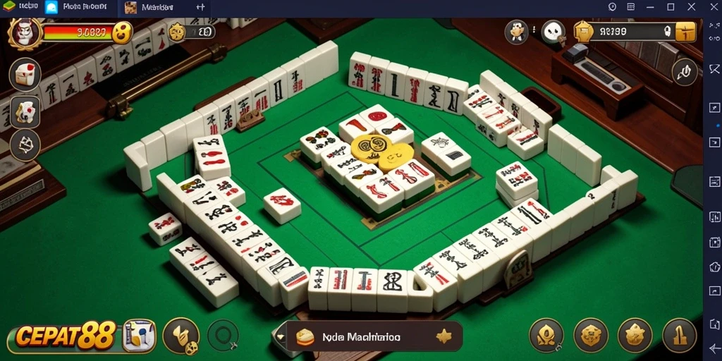 Screenshot gameplay <strong>CEPAT88</strong> menunjukkan level Mahjong yang penuh warna dan tantangan.