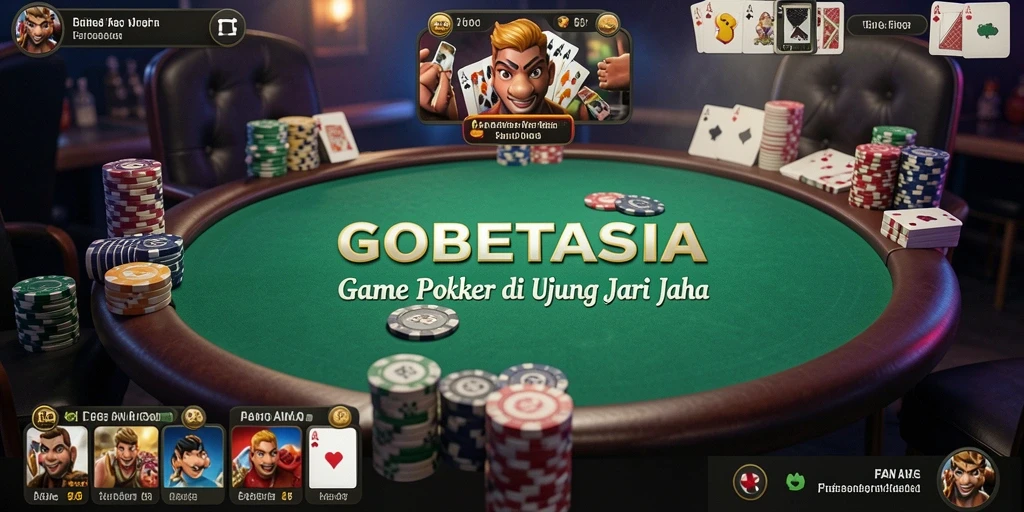Screenshot gameplay GOBETASIA menampilkan aksi poker yang seru.