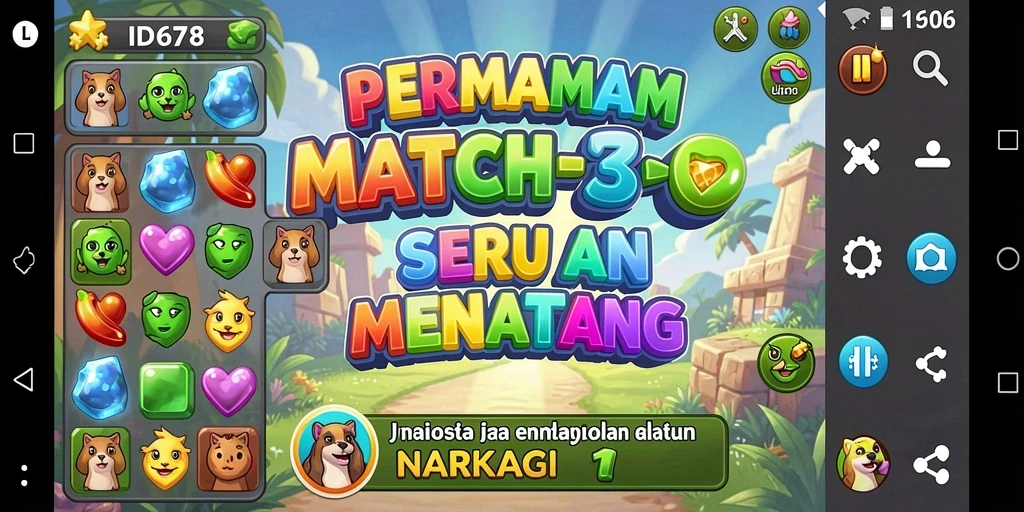 Tangkapan layar gameplay ID678 yang penuh warna dan menantang.
