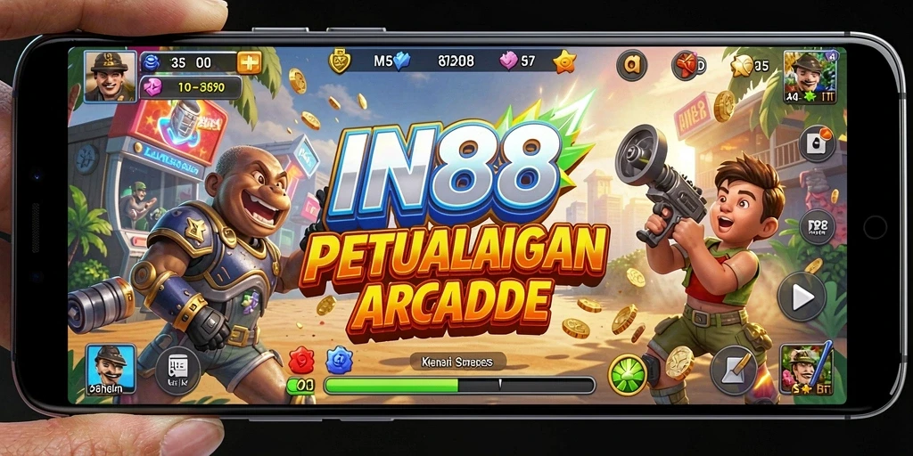 Tampilan gameplay IN88 yang penuh aksi dan petualangan Arcade.