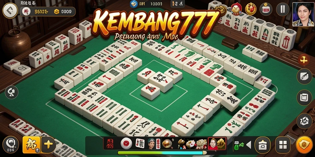Tampilan gameplay seru KEMBANG777 dengan ubin Mahjong yang berwarna-warni.