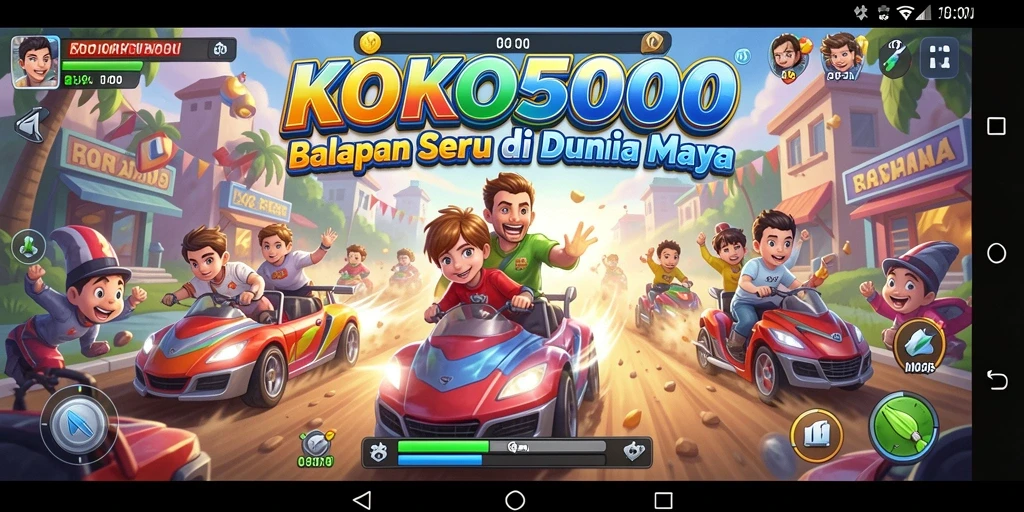 Screenshot gameplay menampilkan mobil balap di trek menantang.