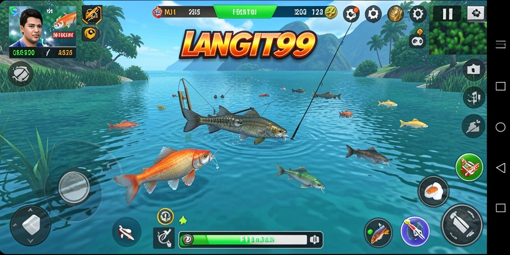 Tampilan gameplay menakjubkan dengan aksi memancing yang seru.