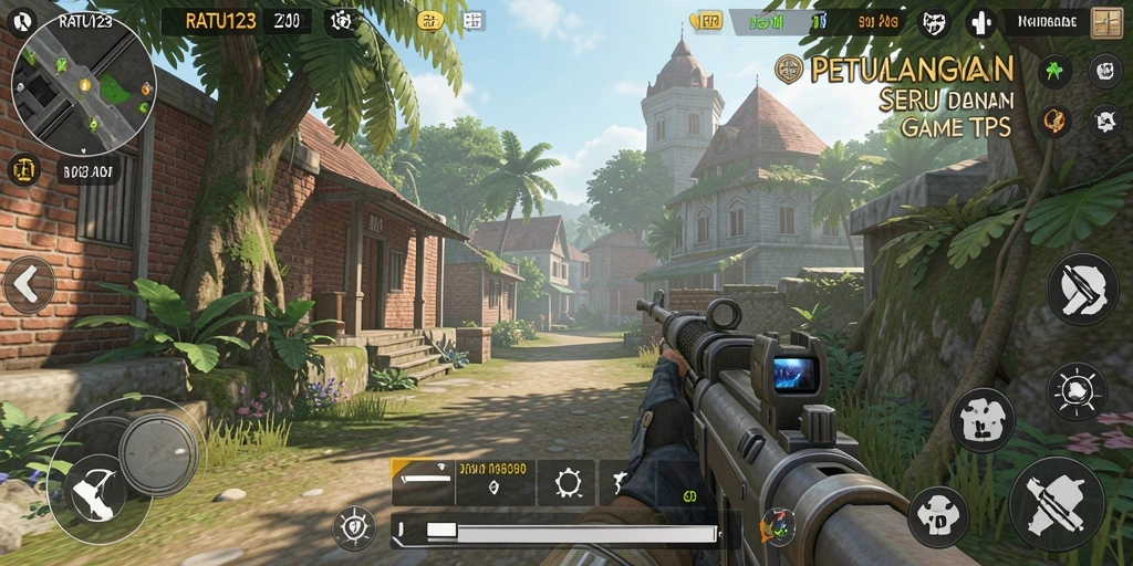 Tangkapan layar utama RATU123 menampilkan aksi seru gameplay TPS.