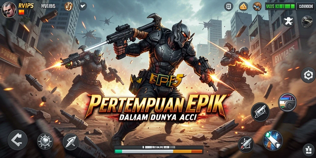 Tampilan aksi mendebarkan dalam gameplay RVIP5 yang intens.