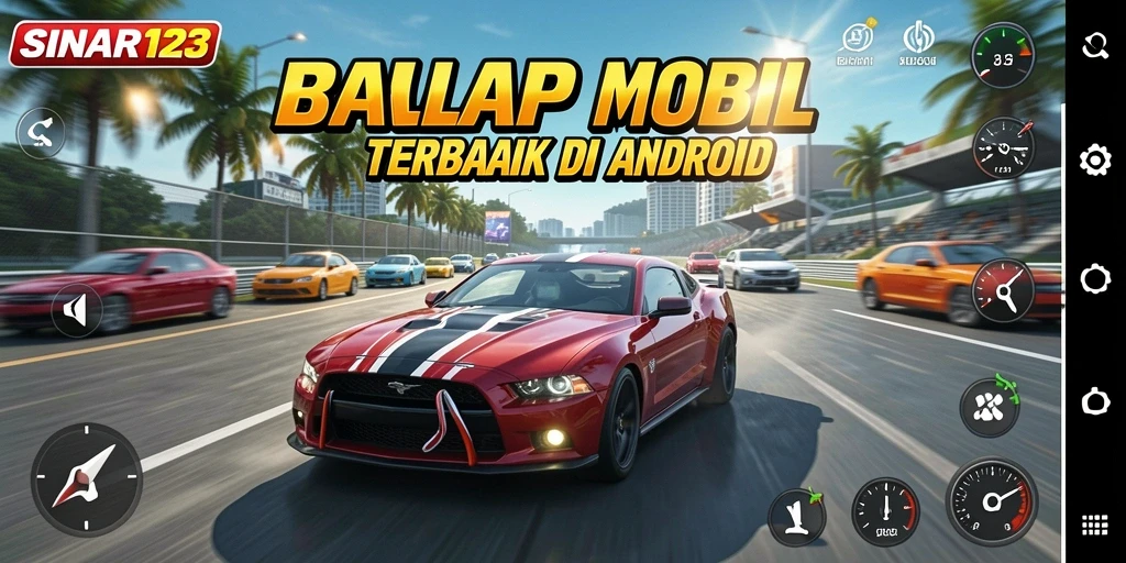 Screenshot menunjukkan aksi balap mendebarkan di SINAR123.
