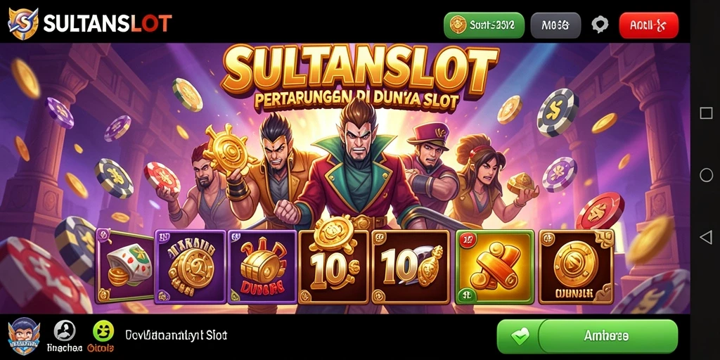 Tangkapan layar utama SULTANSLOT menunjukkan gameplay intens yang menegangkan.