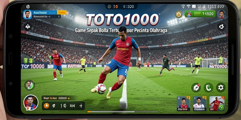 Tampilan gameplay seru di TOTO1000 saat bertanding di lapangan.