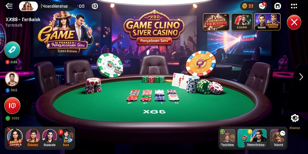 Screenshot menunjukkan dealer langsung berinteraksi dengan pemain di dalam permainan Live Casino.