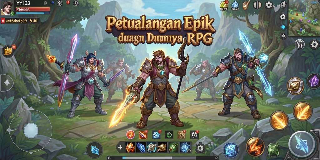 Tampilan gameplay RPG yang mendebarkan dan penuh aksi.